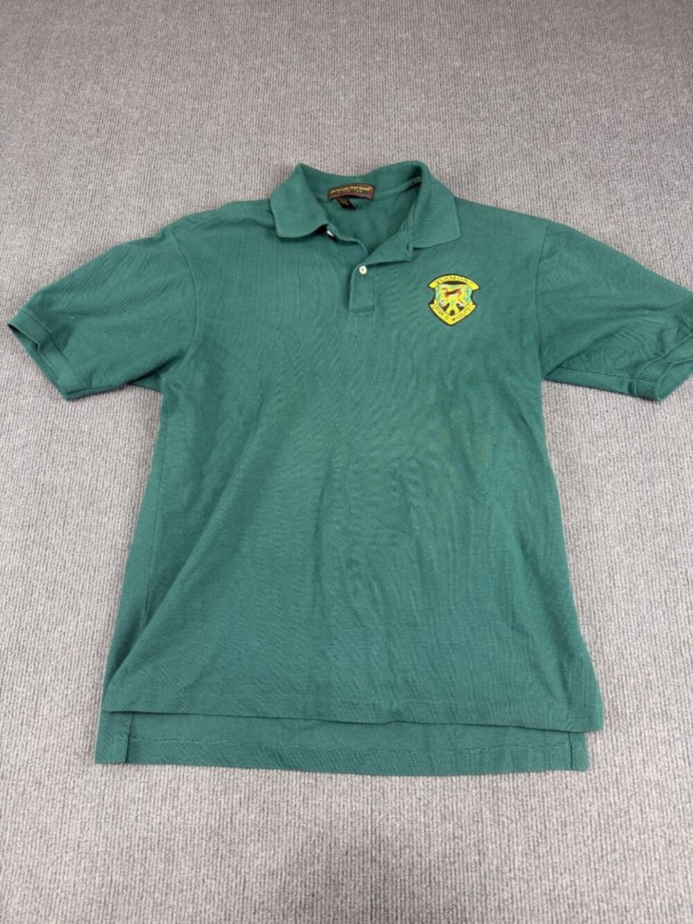 Country Cottons Mens Green Vermont Fish & Wildlife Embroidered Polo Shirt M